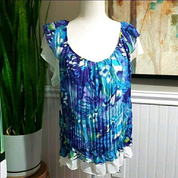 SERE NADE Womens Accordion Pleated Blouse - Picture 7 of 7